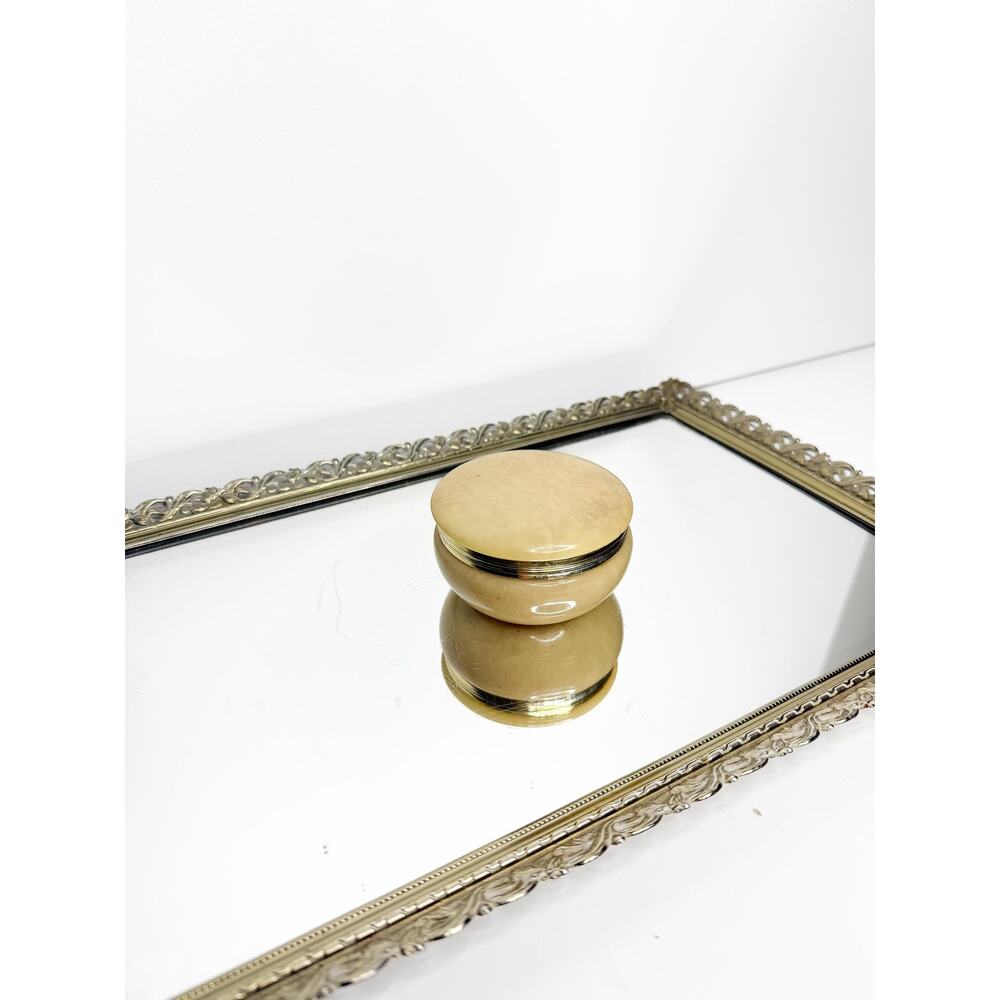 Vintage 60s/70s Italian Alabaster box, lidded 1960s trinket box
